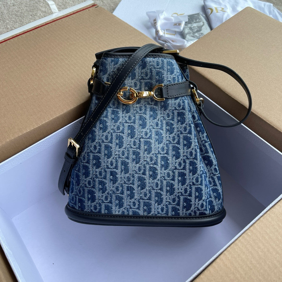 Christian Dior Medium C'est Dior Bag  Blue Denim Dior Oblique Jacquard