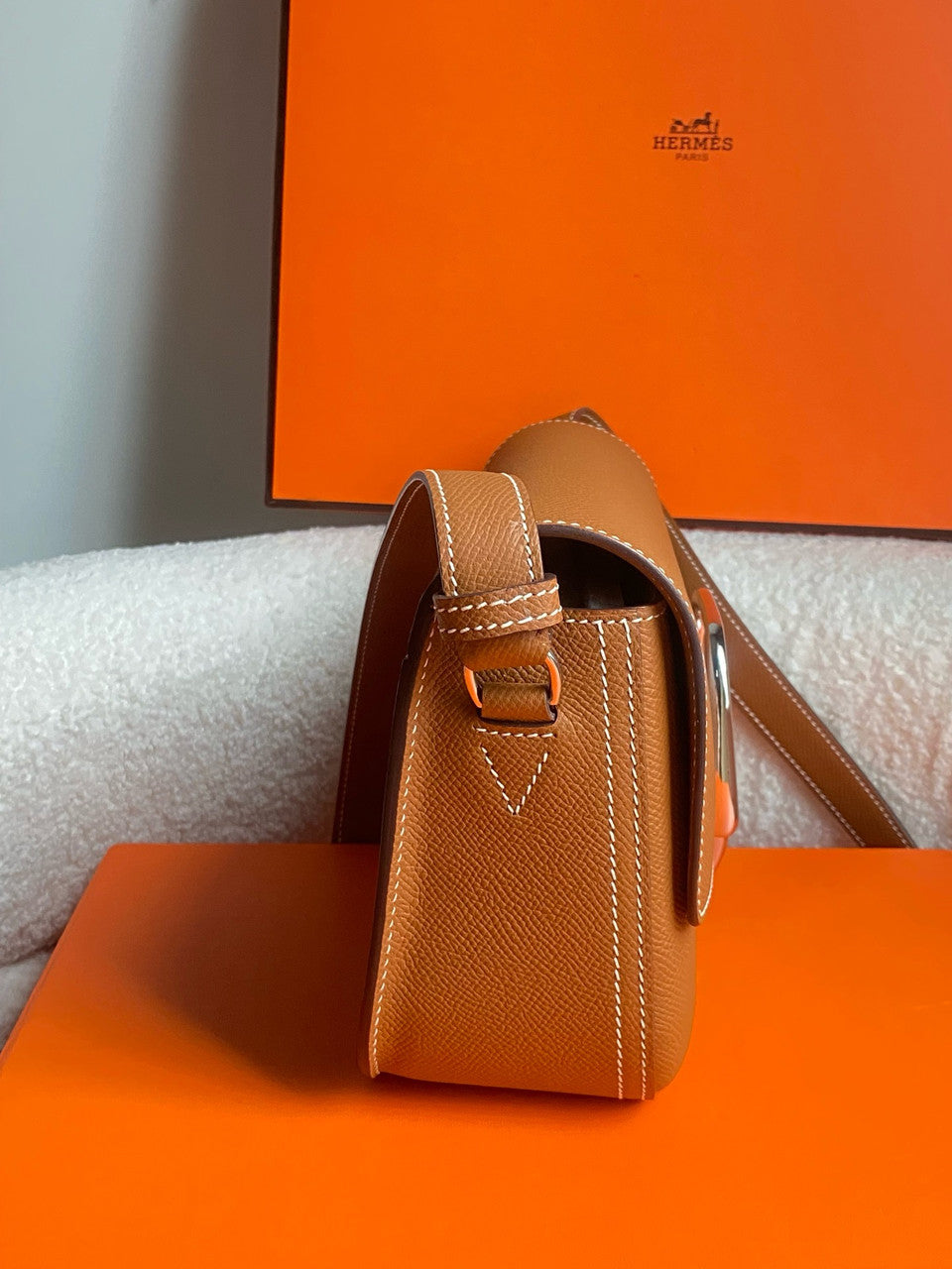 Hermès Gold  Epsom Della Cavalleria Elan Bag Palladium Hardware
