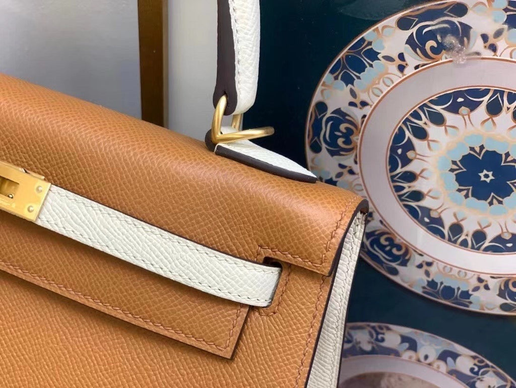 Hermes Special Order Horseshoe Gold/Craie Kelly 25 cm Epsom Gold Hardware