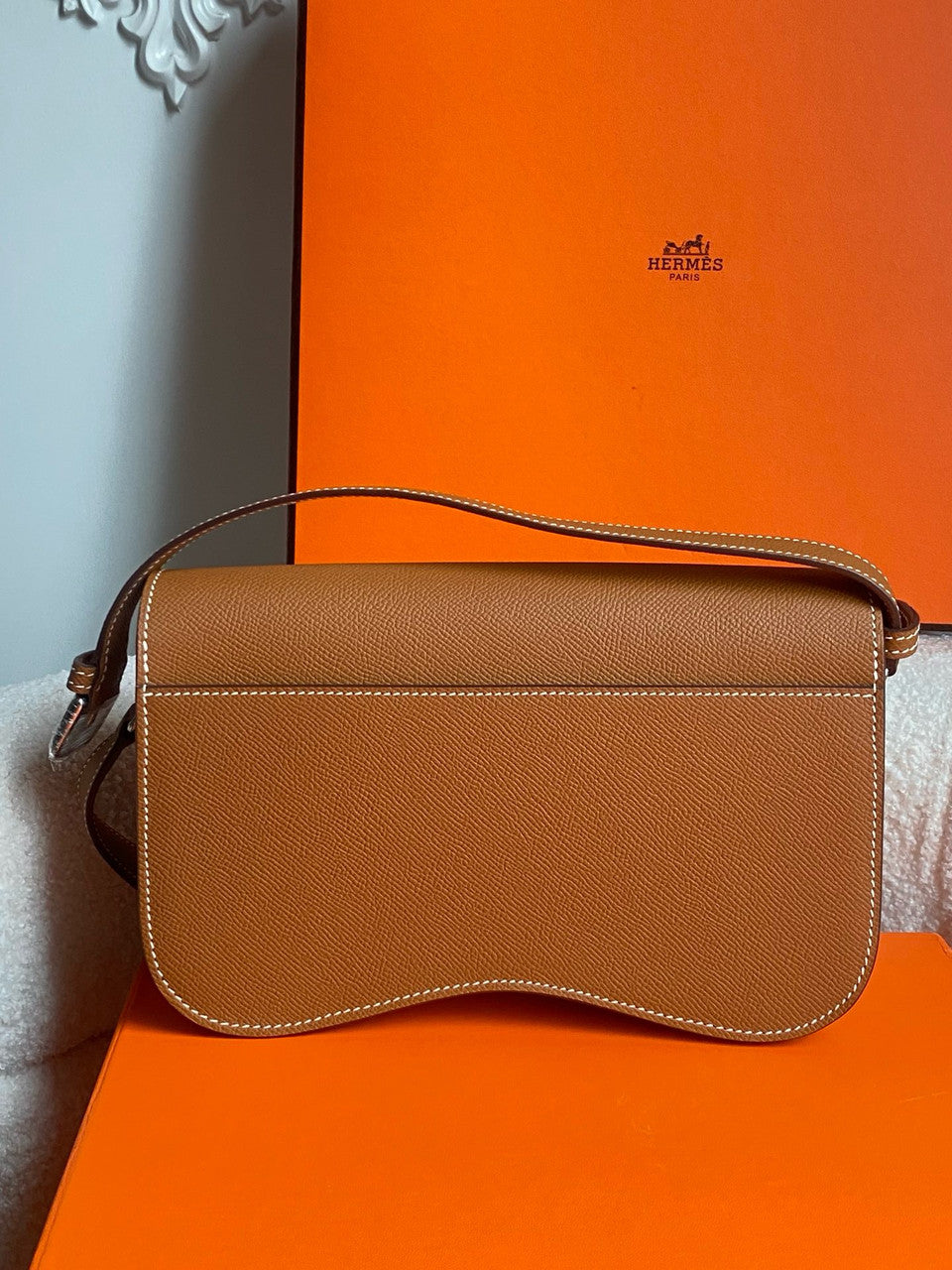 Hermès Gold  Epsom Della Cavalleria Elan Bag Palladium Hardware