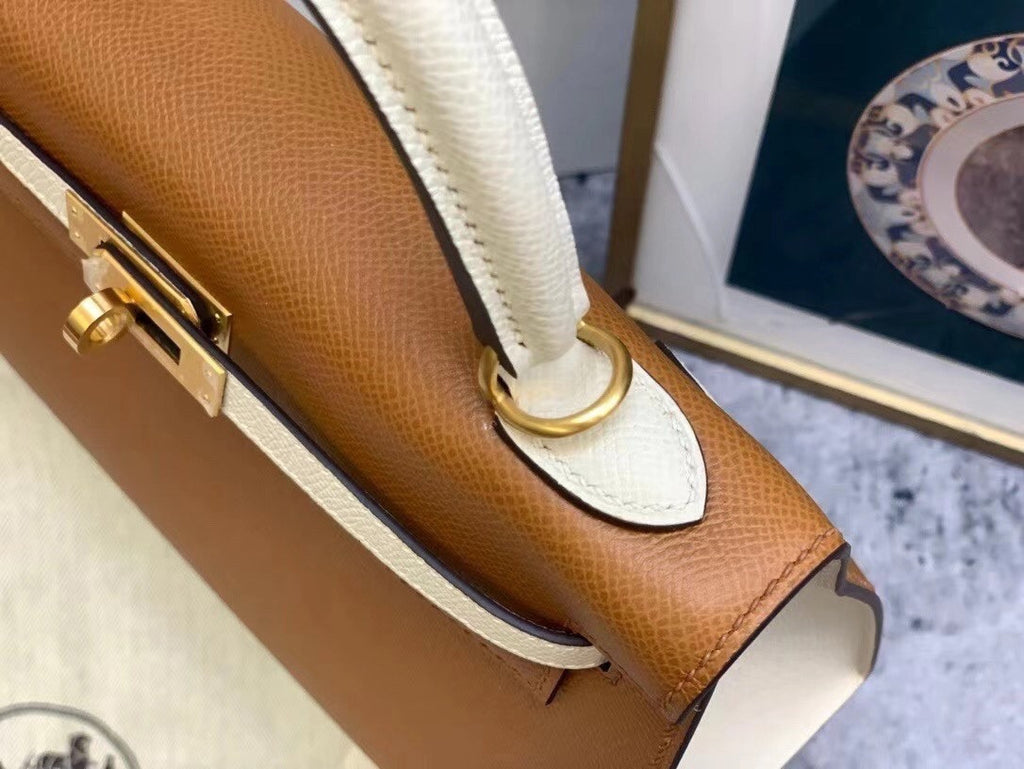 Hermes Special Order Horseshoe Gold/Craie Kelly 25 cm Epsom Gold Hardware