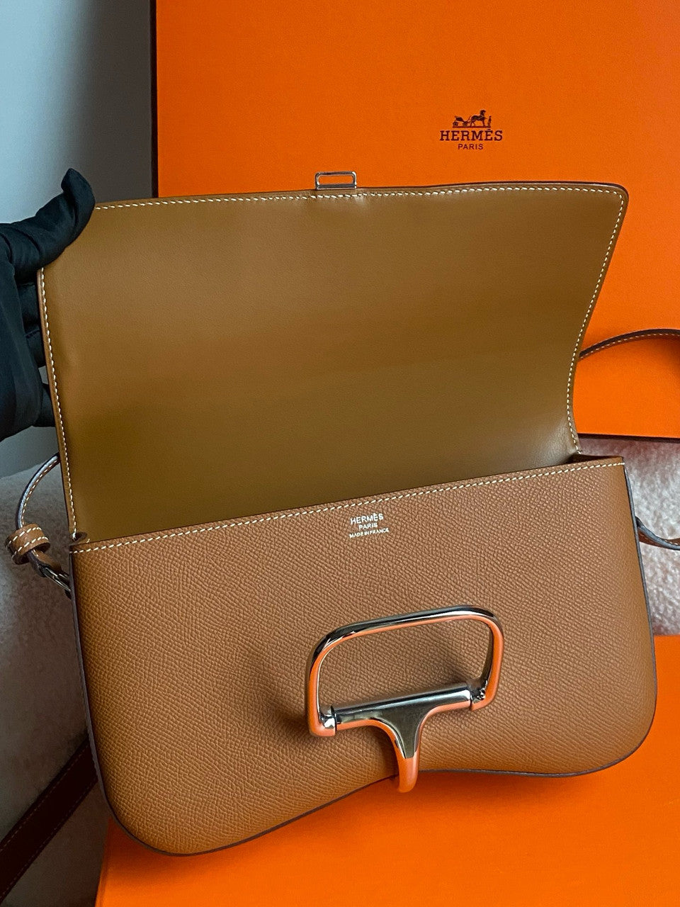 Hermès Gold  Epsom Della Cavalleria Elan Bag Palladium Hardware