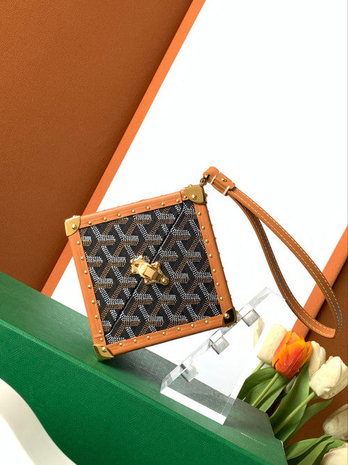 Goyard Dé Trunk Bag Metallic Black & Tan Goyard