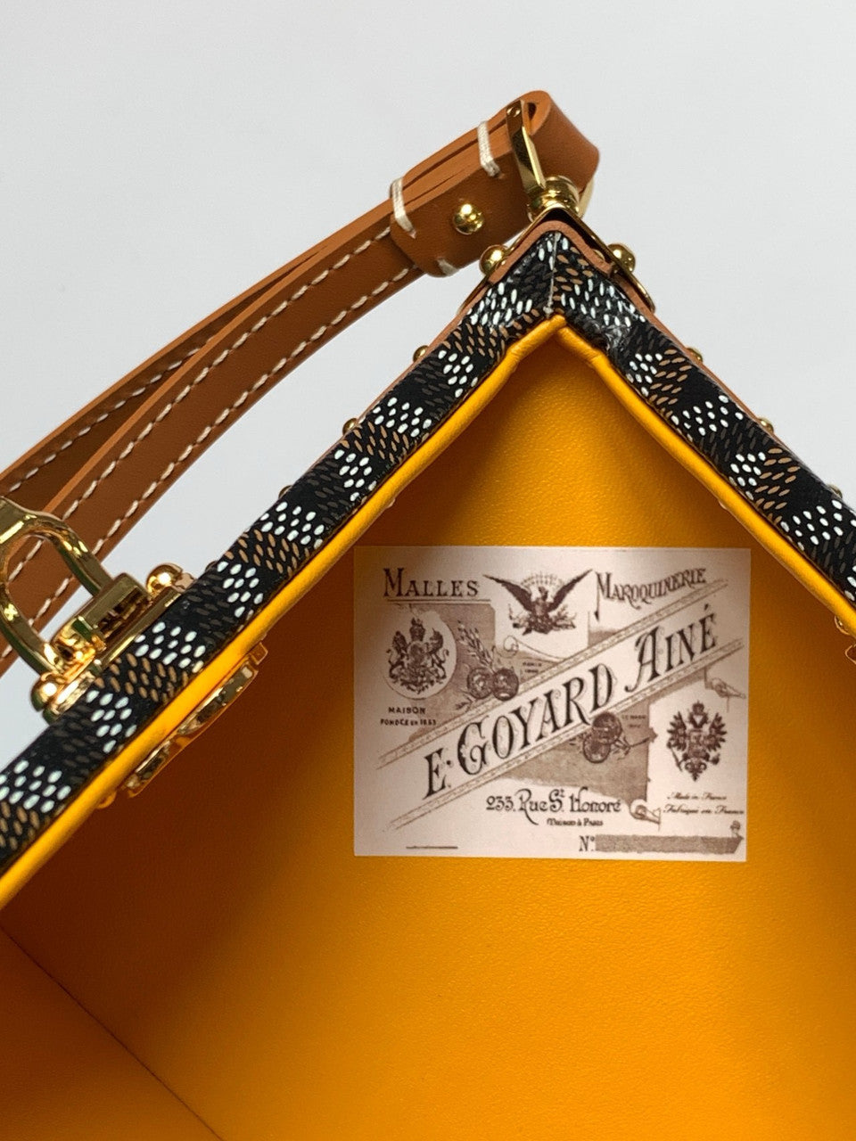 Goyard Dé Trunk Bag Metallic Black & Tan Goyard