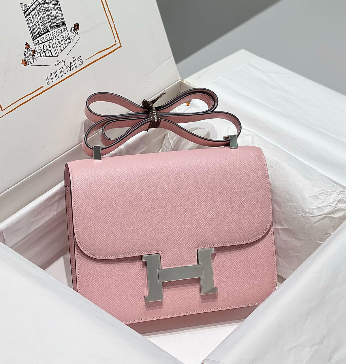 Hermès Constance 1-24 Pink Sakura Epsom Palladium Hardware