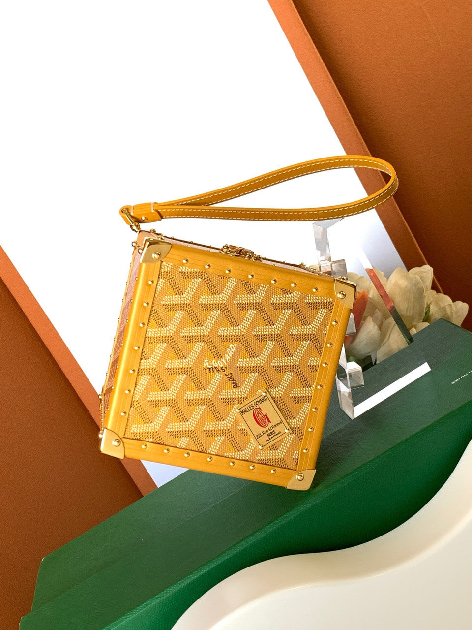Goyard Dé Trunk Bag Metallic Gold Goyardine Gold Hardware Goyard