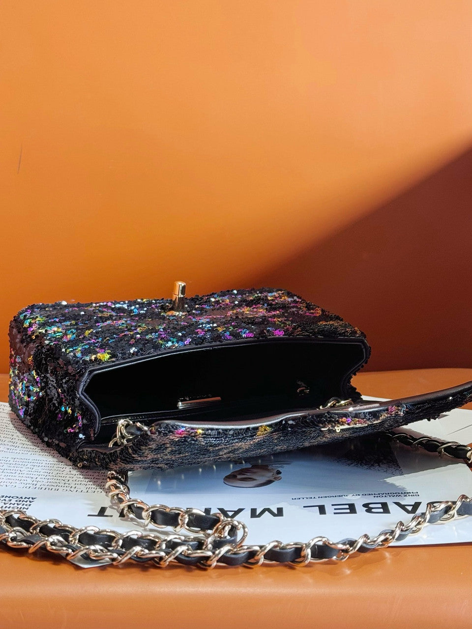 Chanel SS 2024 Sequins SMALL FLAP BAG Black