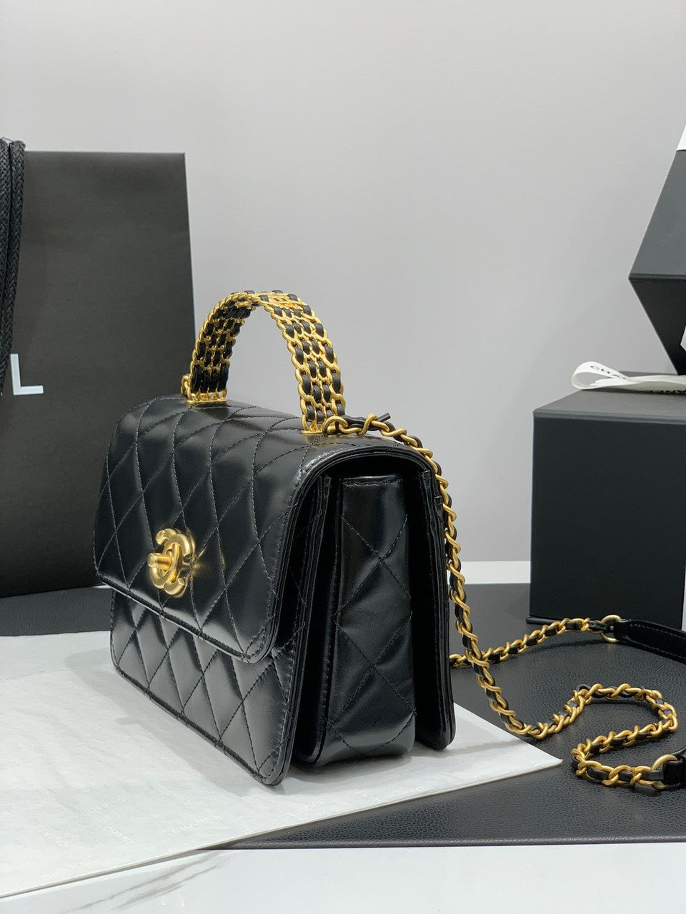 Chanel SS2023 SMALL FLAP BAG WITH TOP HANDLE