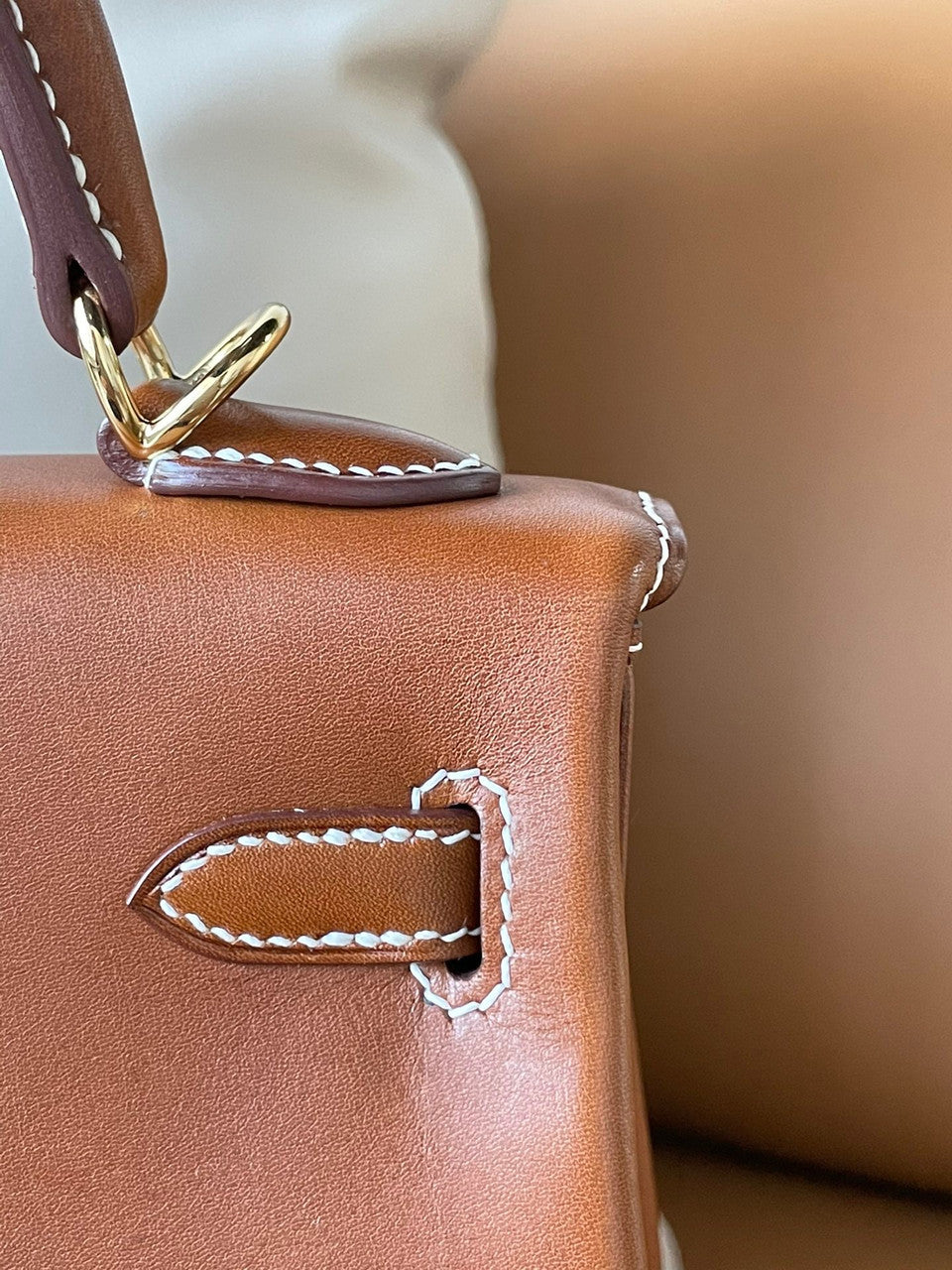 Hermès Kelly Sellier 25 Toile and Barenia  Gold Hardware