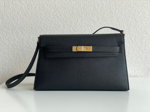 Hermes Kelly Elan Shoulder Strap Bag Black