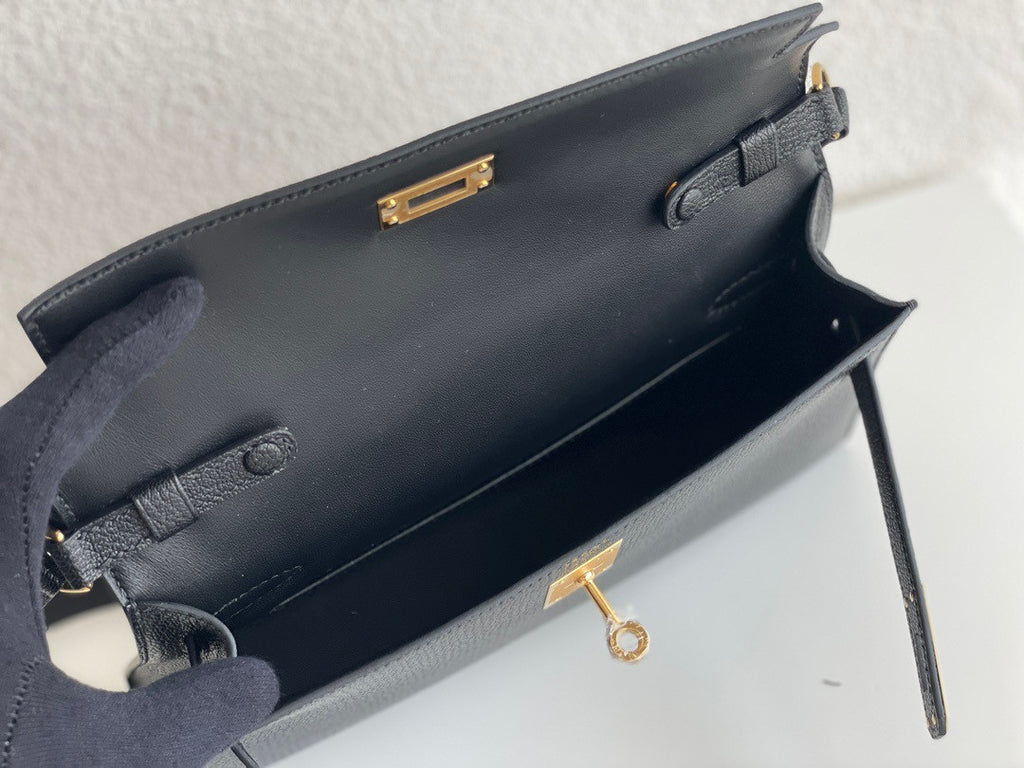 Hermes Kelly Elan Shoulder Strap Bag Black