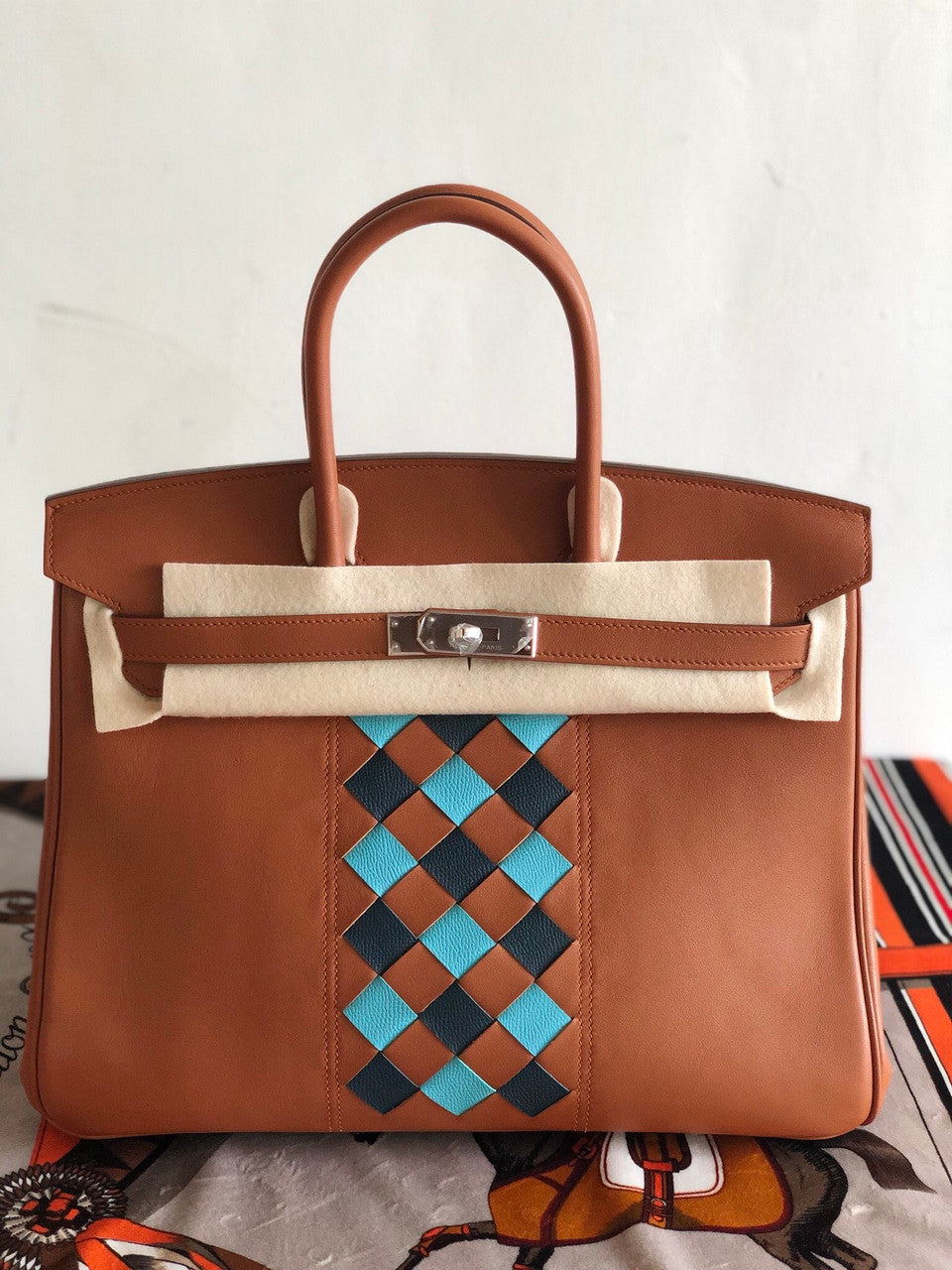Hermès Birkin Limited Edition Gold 30 Tressage Swift Palladium Hardware PHW