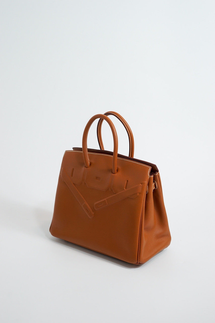 Hermes Mini Shadow Birkin 25 Bag Gold Evercalf Limited Edition