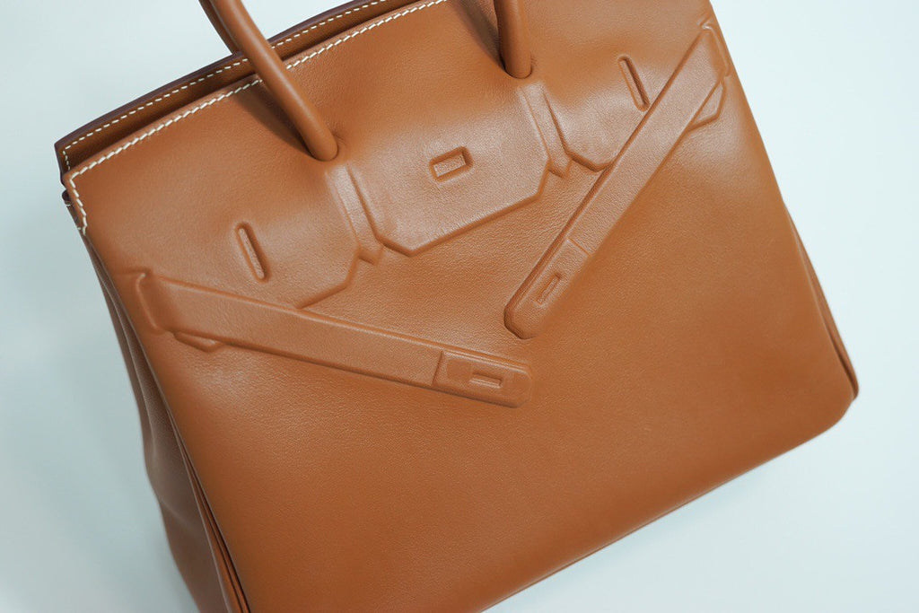 Hermes Mini Shadow Birkin 25 Bag Gold Evercalf Limited Edition