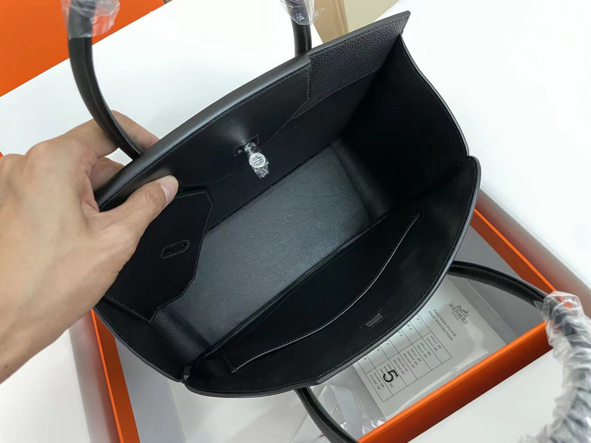 Hermès Birkin 30 Sellier en Désordre Black Togo and Swift Palladium Hardware