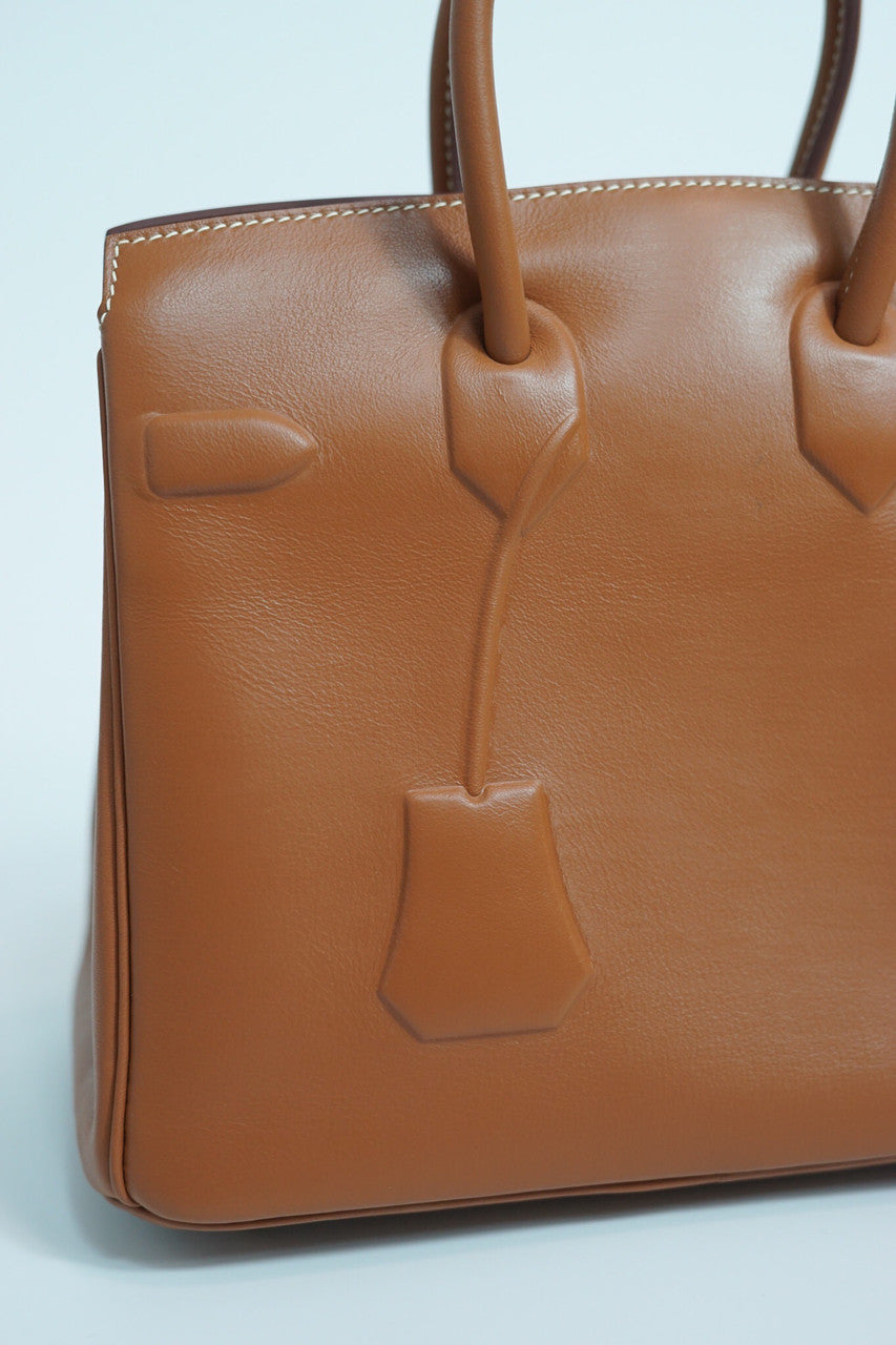 Hermes Mini Shadow Birkin 25 Bag Gold Evercalf Limited Edition