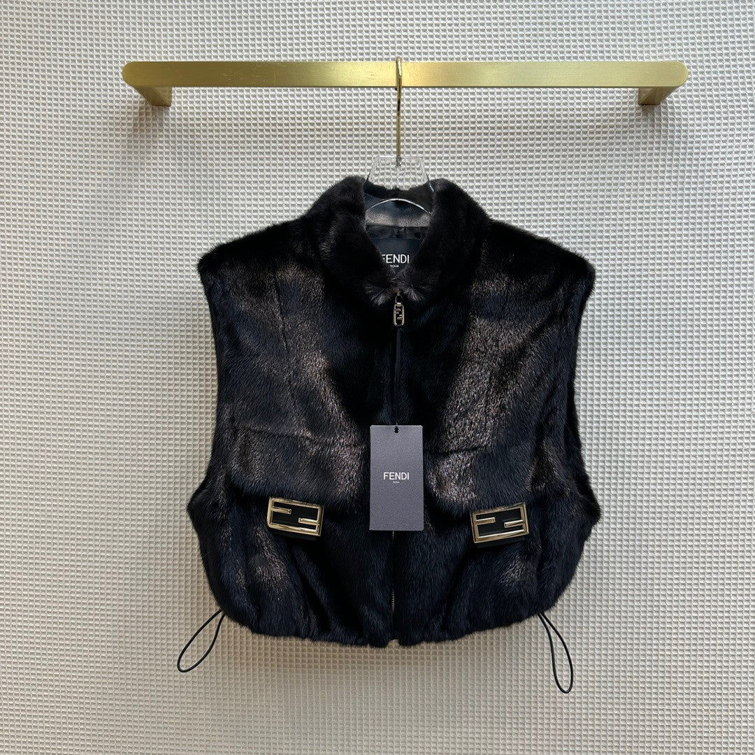 Fendi Black mink gilet