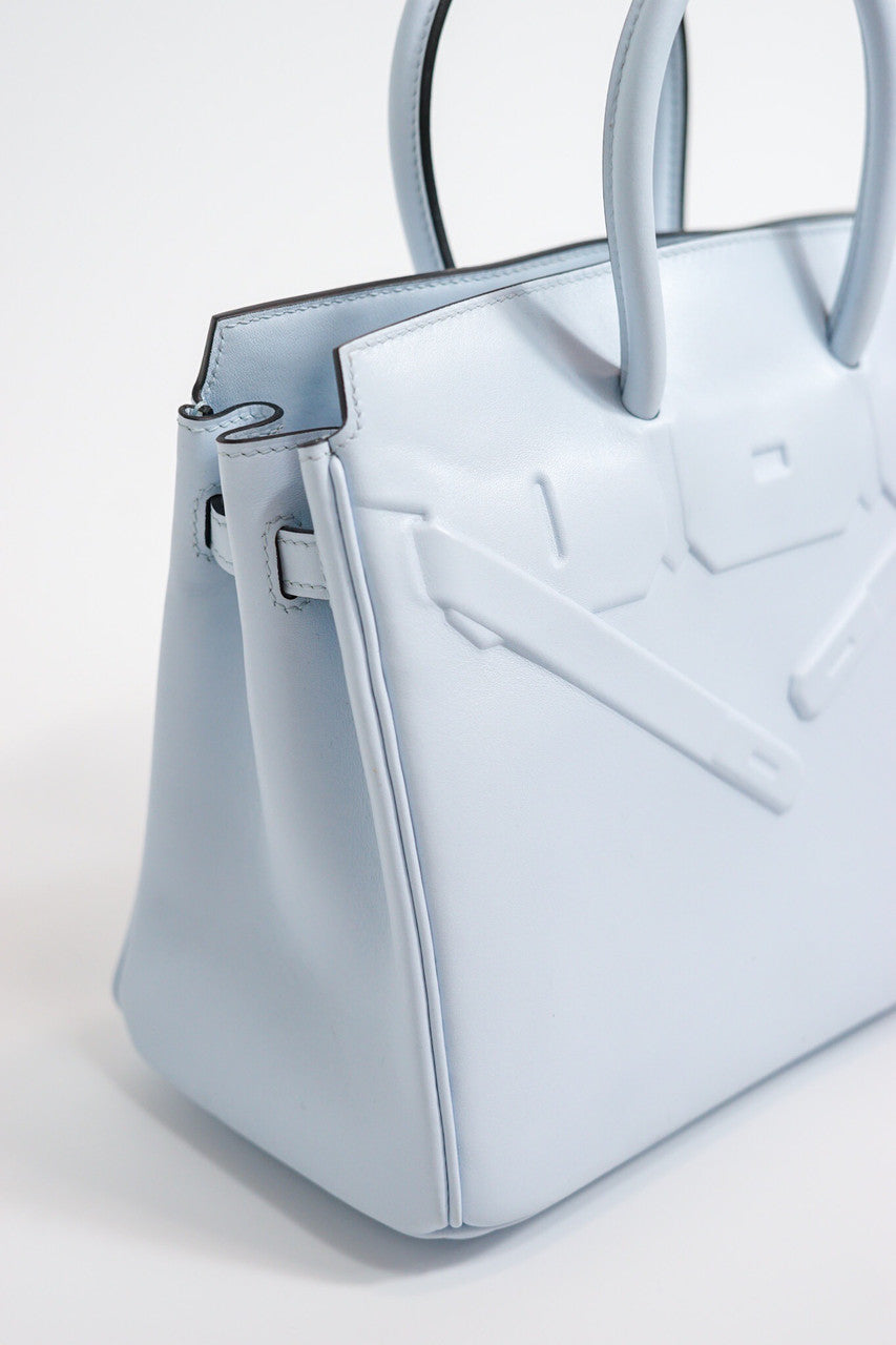 Hermes Mini Shadow Birkin 25 Bag Blue  Zephyr Evercalf Limited Edition