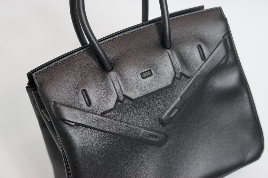 Hermes Mini Shadow Birkin 25 Bag Black Evercalf Limited Edition