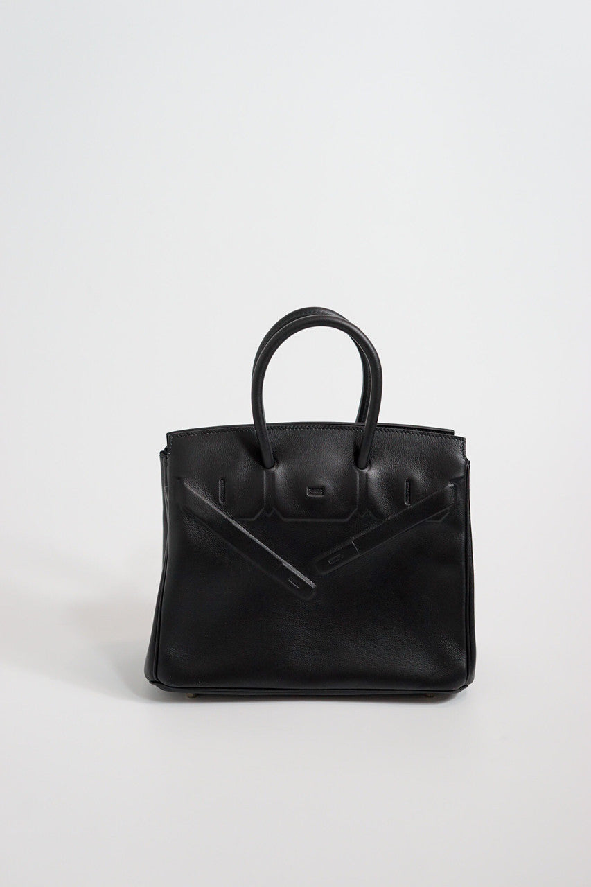 Hermes Mini Shadow Birkin 25 Bag Black Evercalf Limited Edition