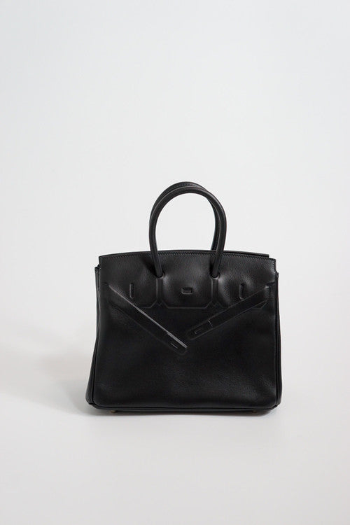 Hermes Mini Shadow Birkin 25 Bag Black Evercalf Limited Edition