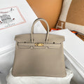 Hermes  Gris Tourterelle  Birkin 25cm Togo Gold Hardware
