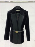Fendi Tuxedo Velvet Jacket with Belt