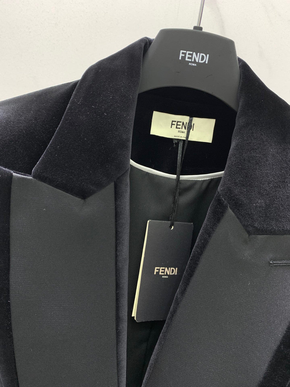 Fendi Tuxedo Velvet Jacket with Belt