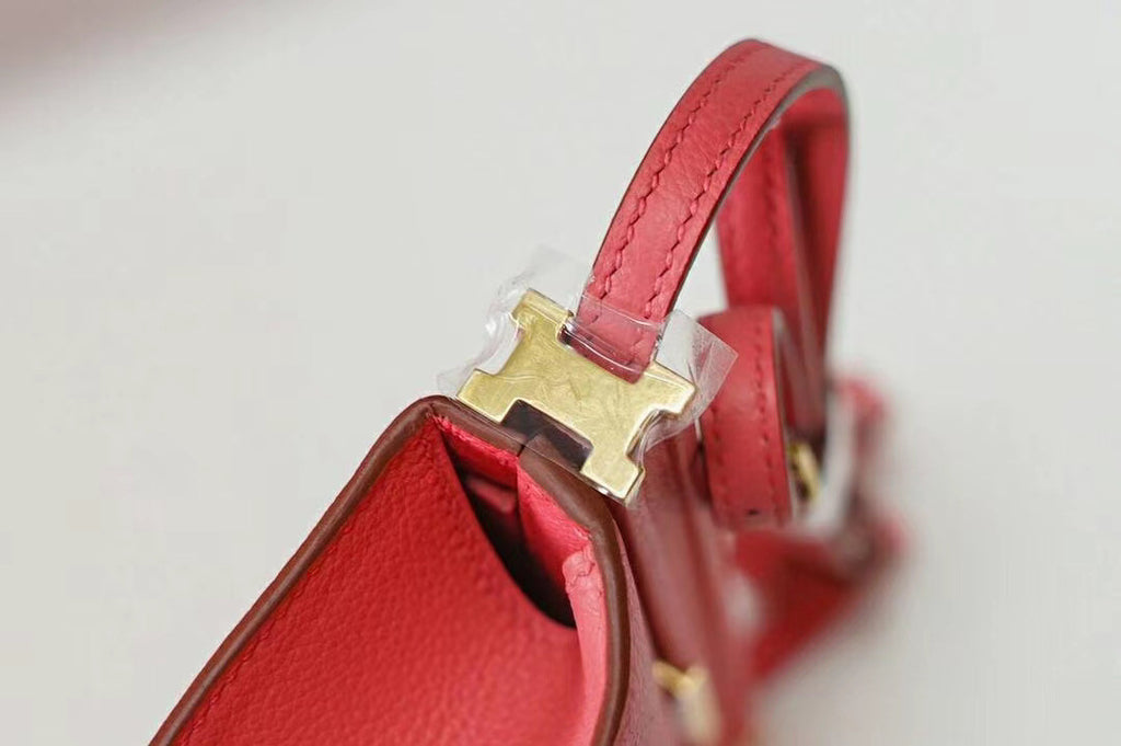 Hermes Clic-H 21 bag 8W Rose Azalee Evercolor calfskin  with Gold hardwares