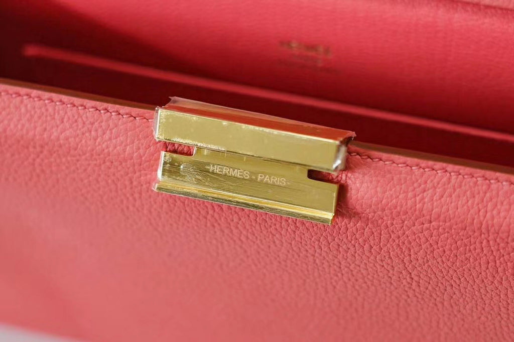 Hermes Clic-H 21 bag 8W Rose Azalee Evercolor calfskin  with Gold hardwares