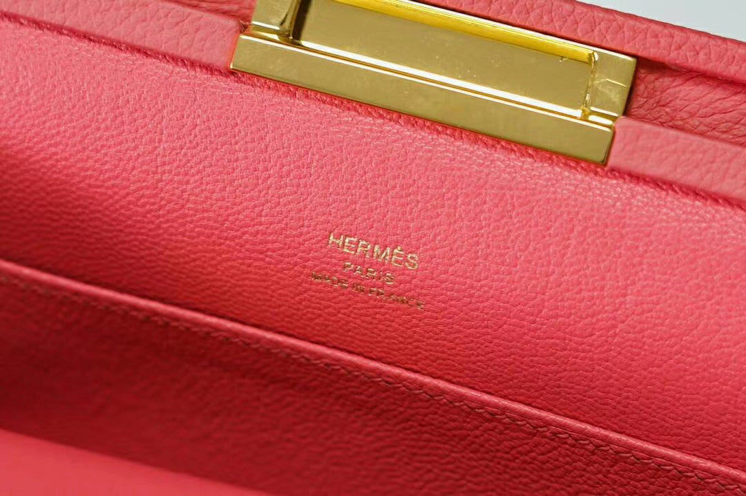 Hermes Clic-H 21 bag 8W Rose Azalee Evercolor calfskin  with Gold hardwares
