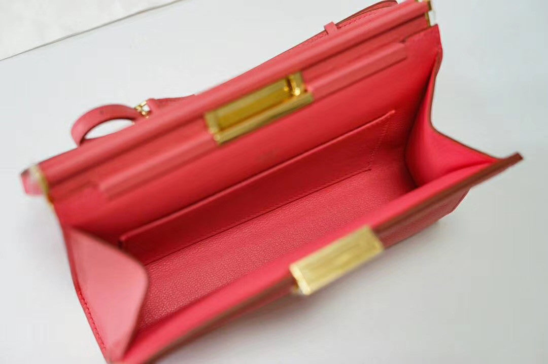Hermes Clic-H 21 bag 8W Rose Azalee Evercolor calfskin  with Gold hardwares
