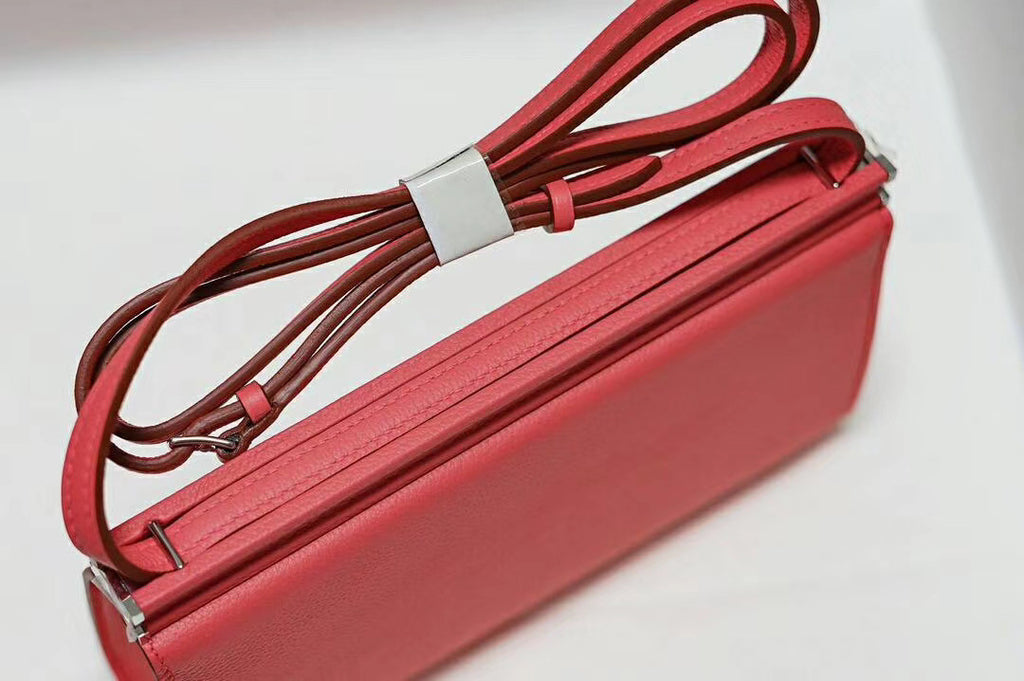 Hermes Clic-H 21 bag 8W Rose Azalee Evercolor calfskin  with Palladium hardwares