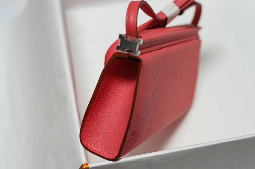 Hermes Clic-H 21 bag 8W Rose Azalee Evercolor calfskin  with Palladium hardwares