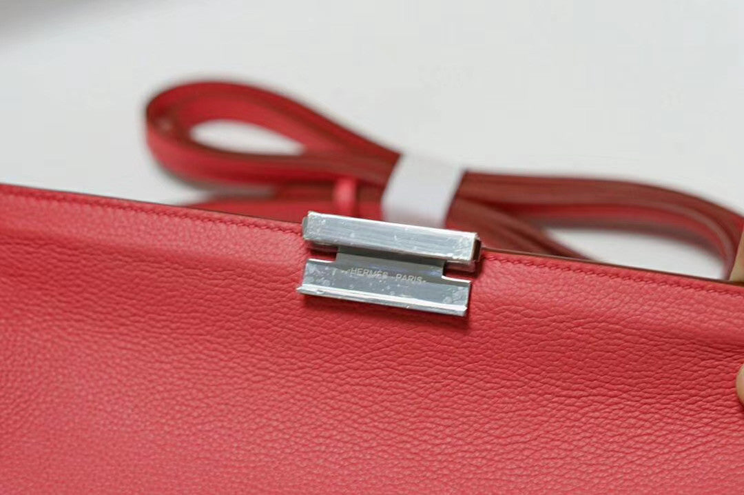 Hermes Clic-H 21 bag 8W Rose Azalee Evercolor calfskin  with Palladium hardwares
