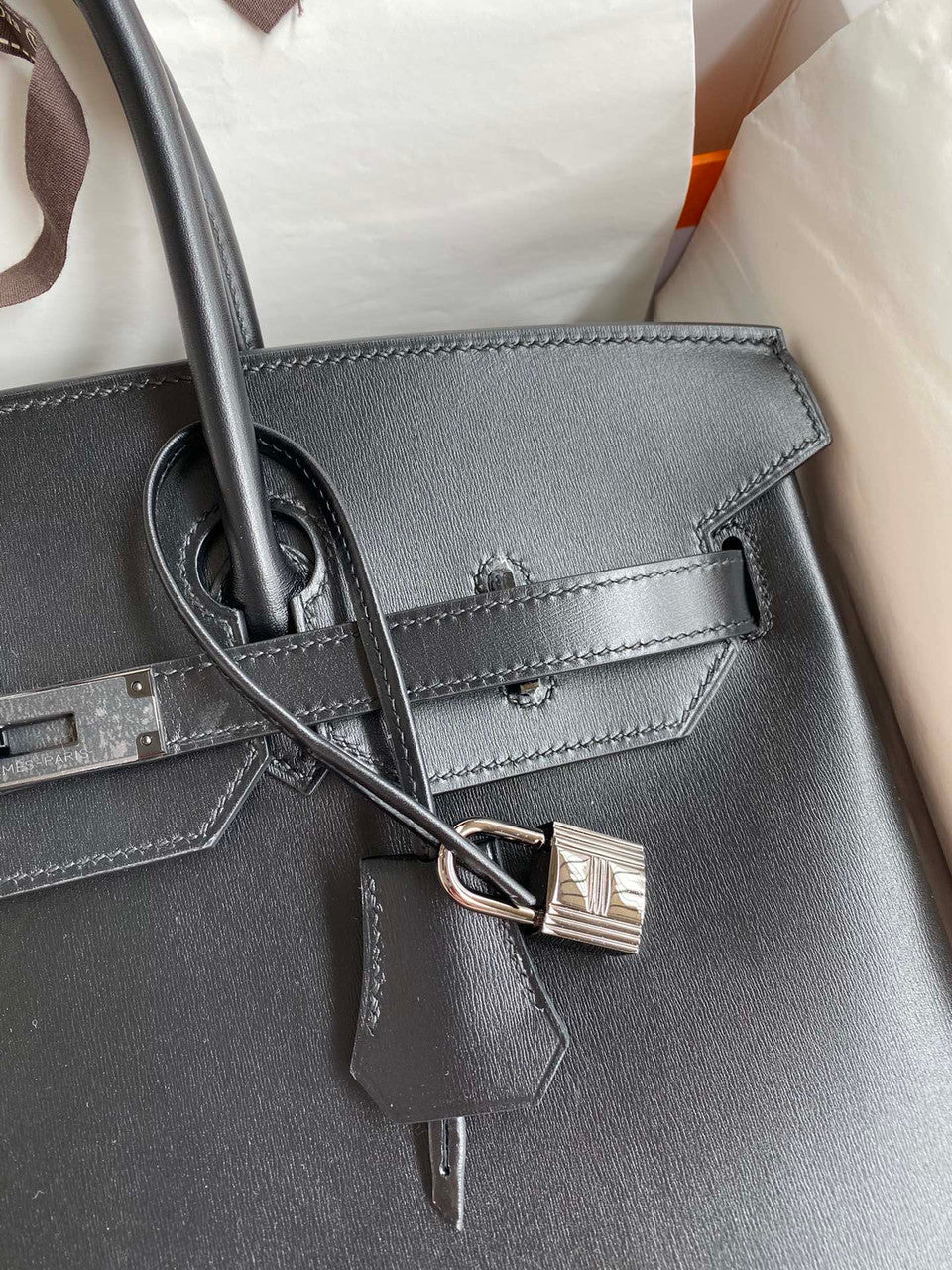 Hermes So Black Birkin 35 Box Calf