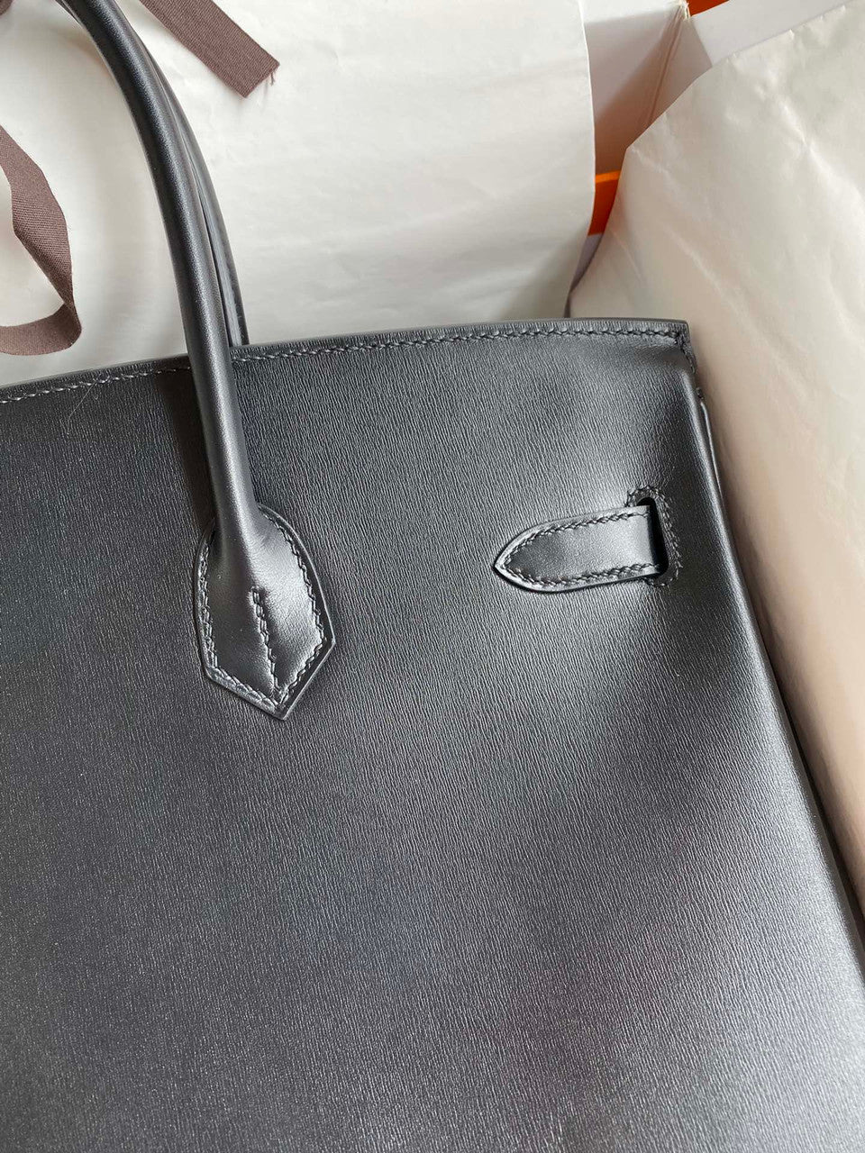 Hermes So Black Birkin 35 Box Calf