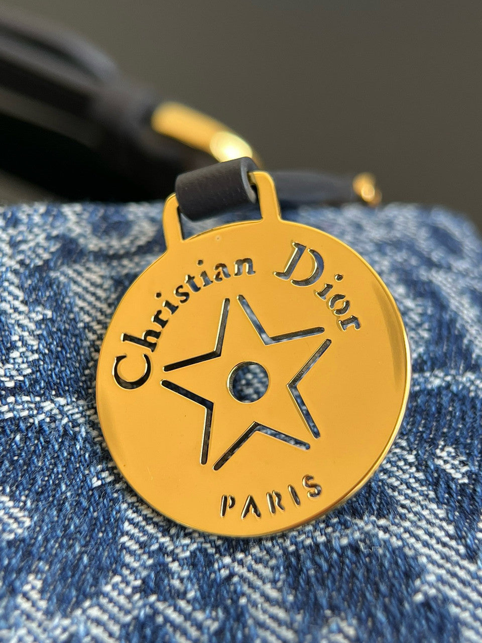 Christian Dior Diorstar Hobo Bag with Chain  Blue Denim Dior Oblique Jacquard