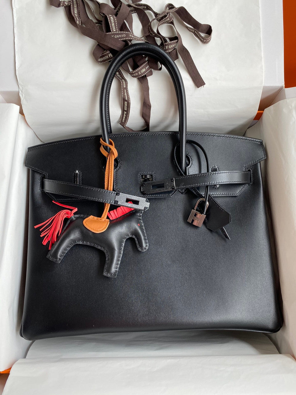 Hermes So Black Birkin 35 Box Calf