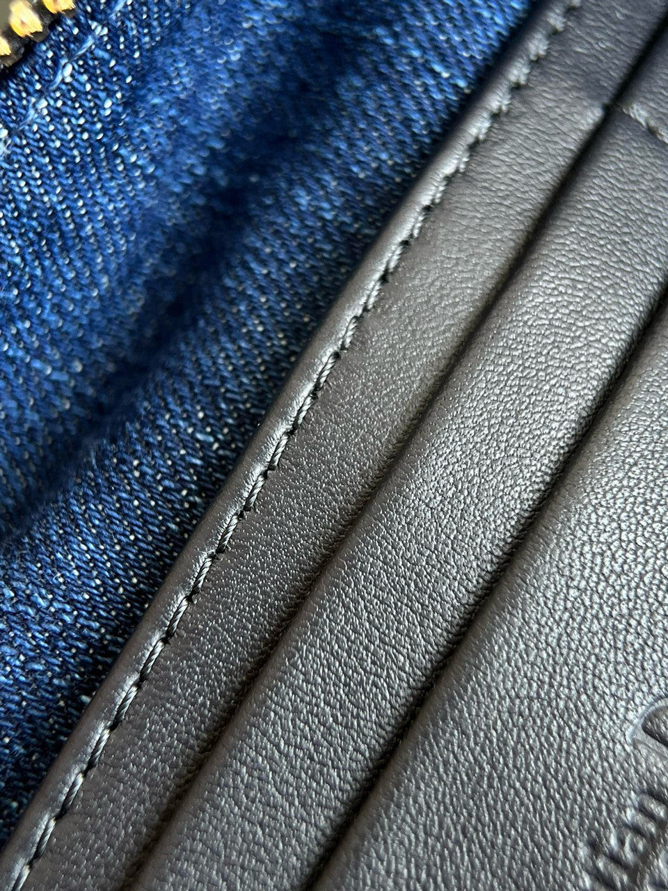 Christian Dior Diorstar Hobo Bag with Chain  Blue Denim Dior Oblique Jacquard
