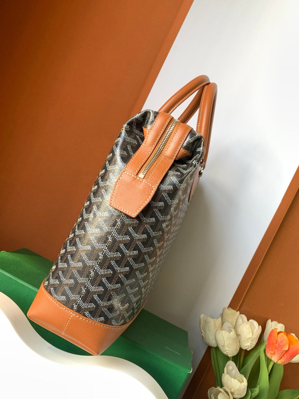 Goyard Cisalpin Document Case Black & Tan Goyard
