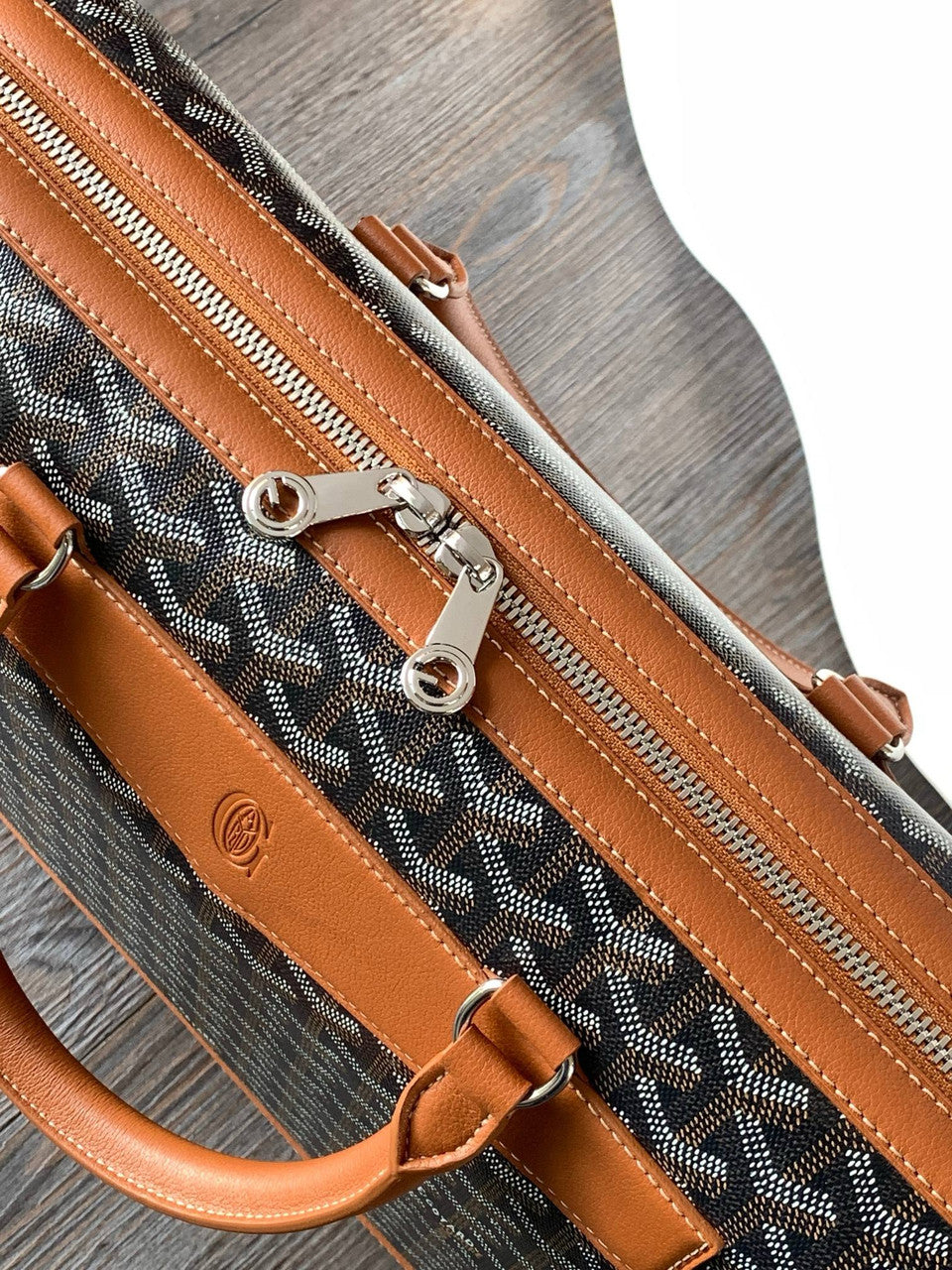 Goyard Cisalpin Document Case Black & Tan Goyard