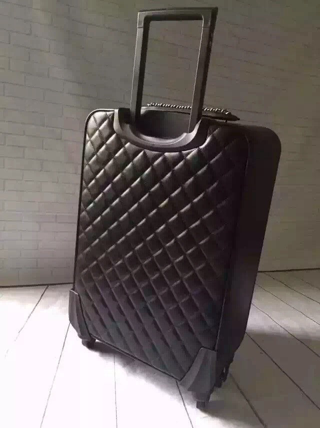 CHANEL Trolly Rolling Suitcase Grained Calfskin Black A69903 Y60626 45002