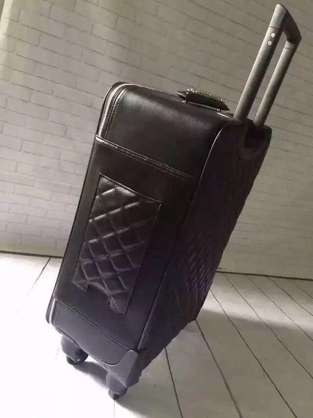 CHANEL Trolly Rolling Suitcase Grained Calfskin Black A69903 Y60626 45002