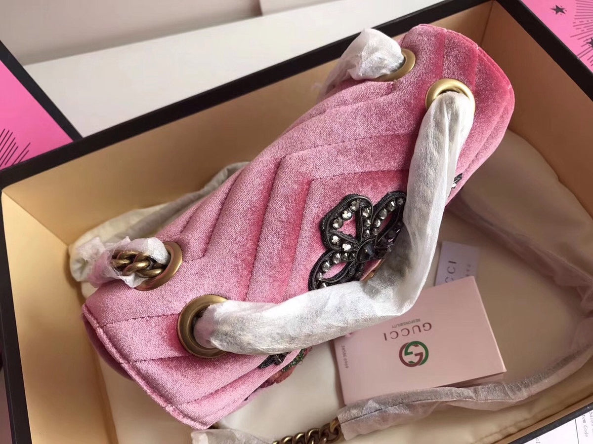 Gucci Limited Edition GG Marmont embroidered velvet mini bag