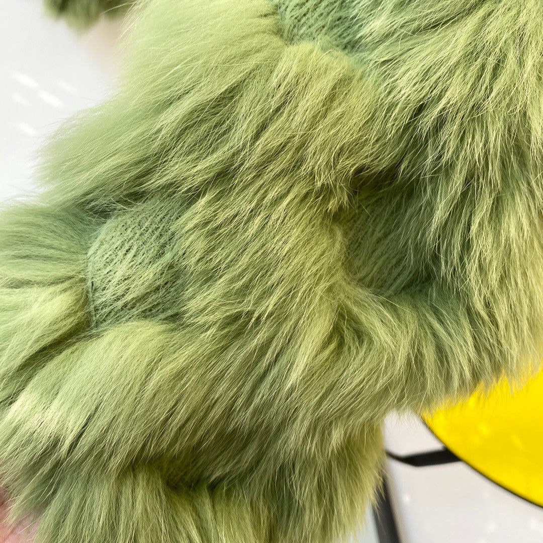 Fendi Bomber jacket Green fox fur jacket