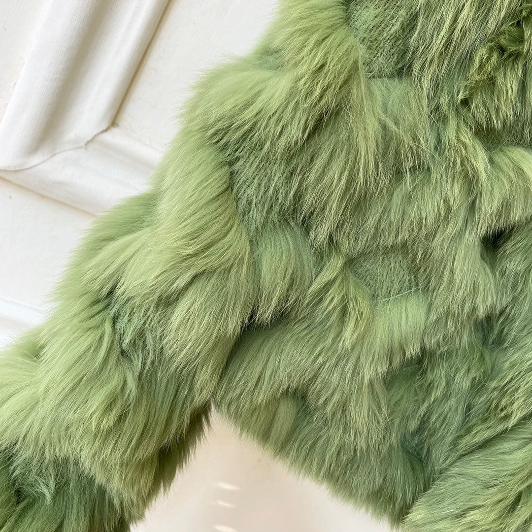 Fendi Bomber jacket Green fox fur jacket