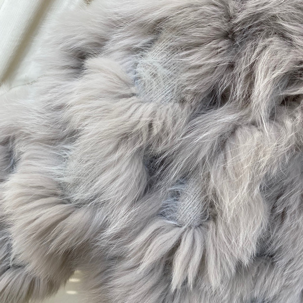 Fendi Bomber jacket Grey fox fur jacket