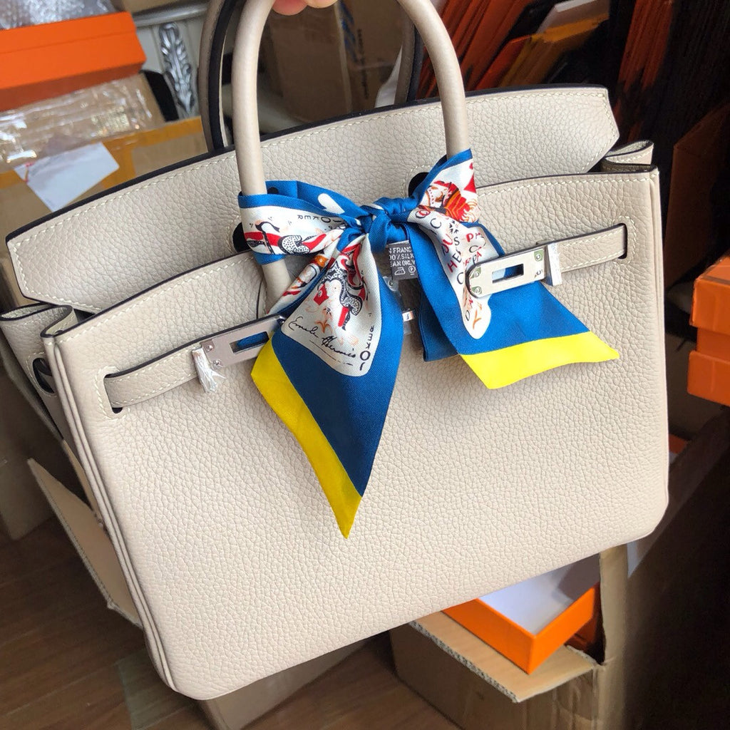 Hermes Gris Tourterelle Birkin 25cm Togo Palladium Hardware