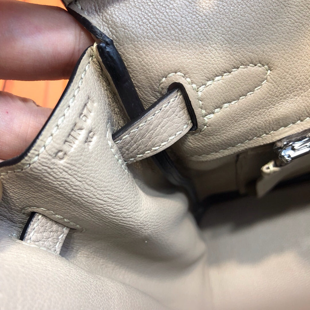 Hermes Gris Tourterelle Birkin 25cm Togo Palladium Hardware